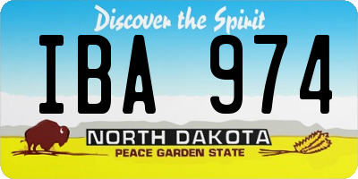 ND license plate IBA974