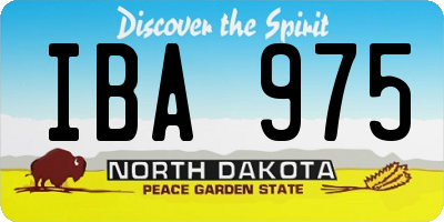 ND license plate IBA975