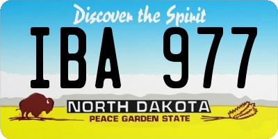 ND license plate IBA977