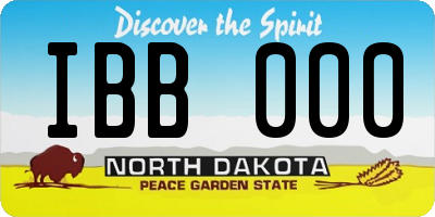 ND license plate IBB000