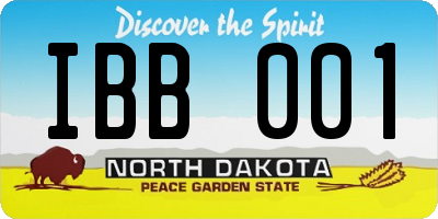 ND license plate IBB001