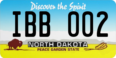 ND license plate IBB002