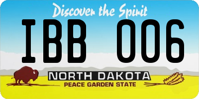 ND license plate IBB006