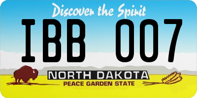 ND license plate IBB007