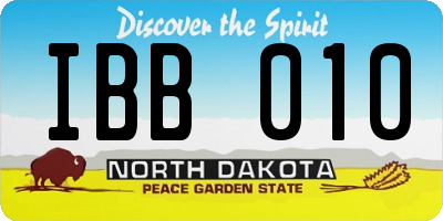 ND license plate IBB010