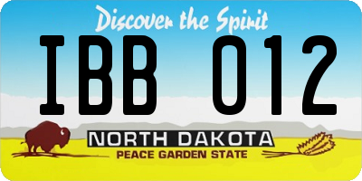 ND license plate IBB012