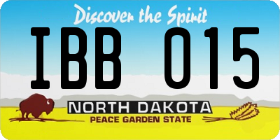 ND license plate IBB015