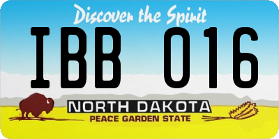 ND license plate IBB016
