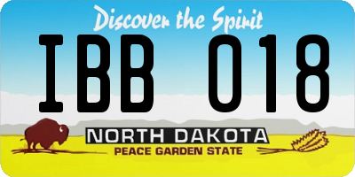 ND license plate IBB018