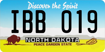 ND license plate IBB019