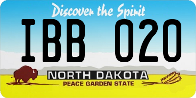 ND license plate IBB020
