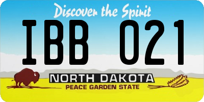 ND license plate IBB021