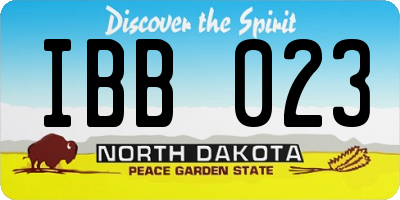 ND license plate IBB023