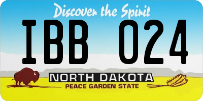 ND license plate IBB024