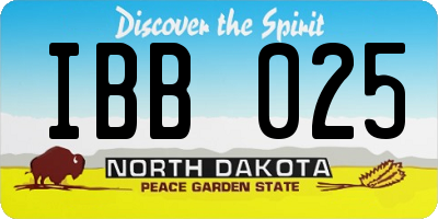 ND license plate IBB025