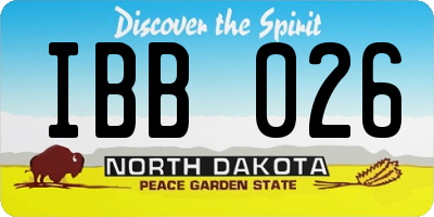 ND license plate IBB026