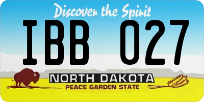 ND license plate IBB027