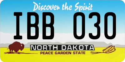 ND license plate IBB030