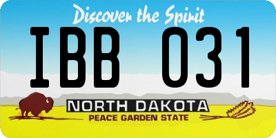 ND license plate IBB031