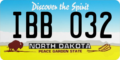 ND license plate IBB032