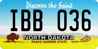 ND license plate IBB036