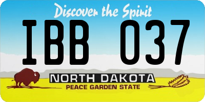 ND license plate IBB037