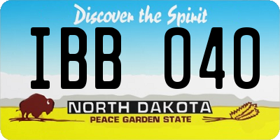 ND license plate IBB040