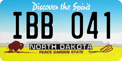 ND license plate IBB041