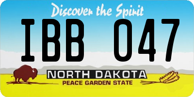 ND license plate IBB047