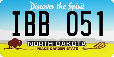 ND license plate IBB051