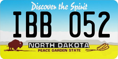 ND license plate IBB052