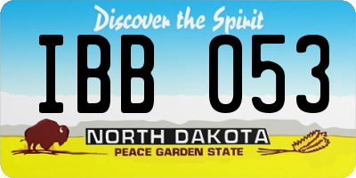 ND license plate IBB053