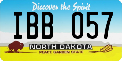 ND license plate IBB057