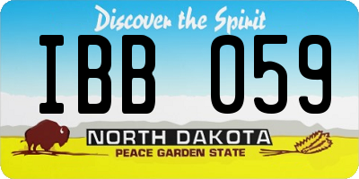 ND license plate IBB059