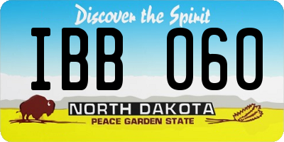 ND license plate IBB060