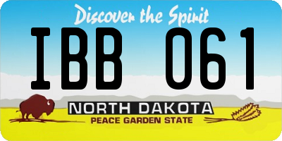 ND license plate IBB061