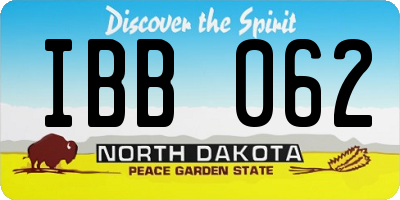 ND license plate IBB062