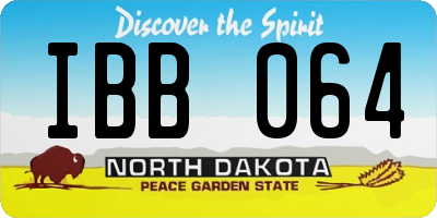 ND license plate IBB064