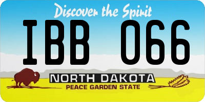 ND license plate IBB066