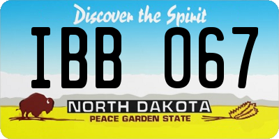 ND license plate IBB067