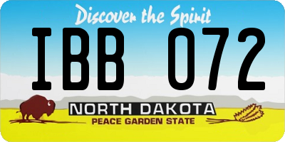 ND license plate IBB072