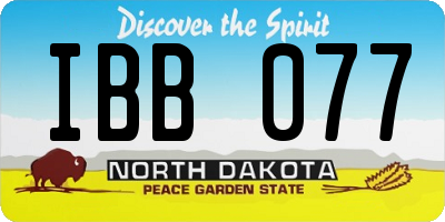 ND license plate IBB077