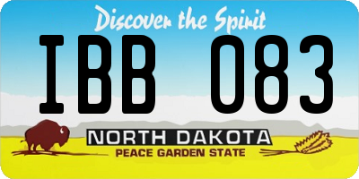 ND license plate IBB083