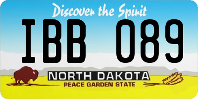 ND license plate IBB089