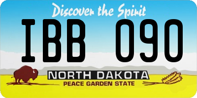 ND license plate IBB090