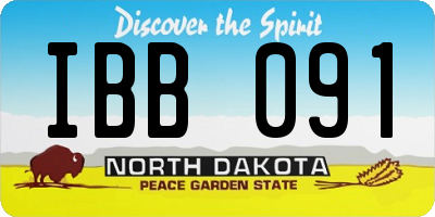 ND license plate IBB091