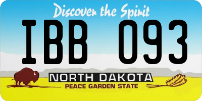 ND license plate IBB093