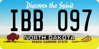 ND license plate IBB097
