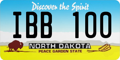 ND license plate IBB100