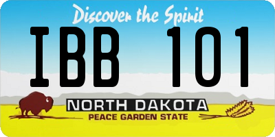ND license plate IBB101